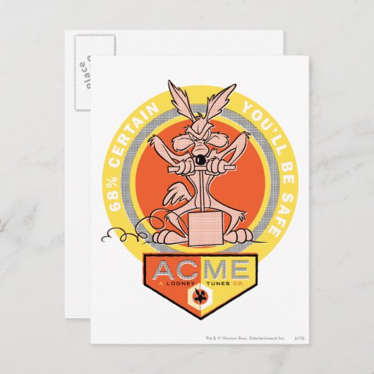 WILE E. COYOTE™ Acme - 68% zeker dat je veilig ben Briefkaart (Voorkant / Achterkant)