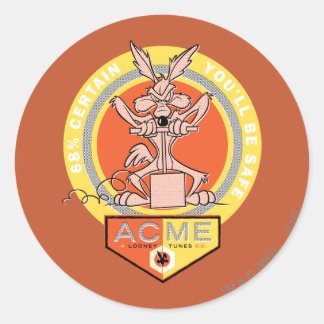 WILE E. COYOTE™ Acme - 68% zeker dat je veilig ben Ronde Sticker