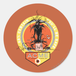 WILE E. COYOTE™ Acme - 68% zeker dat u veilig bent Ronde Sticker