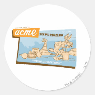 WILE E. COYOTE™ Acme Explosieven 2 Ronde Sticker