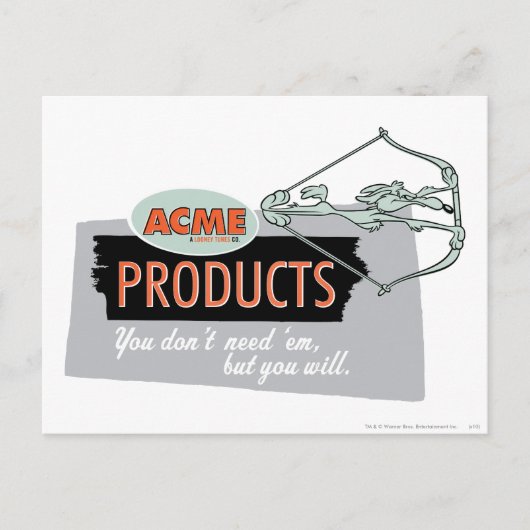 WILE E. COYOTE™ Acme Producten 9 Briefkaart (Voorkant)