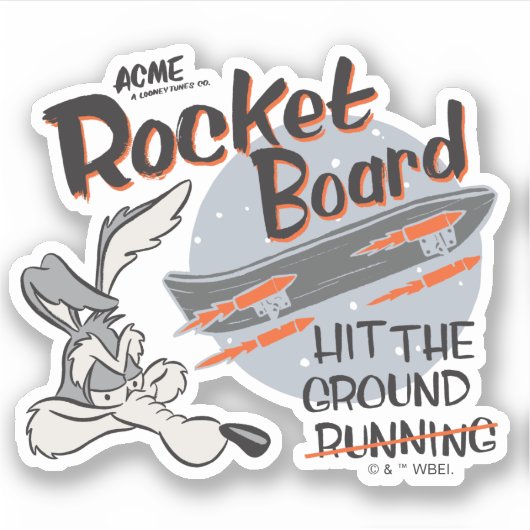 WILE E. COYOTE™ ACME Rocket Board Sticker (Voorkant)