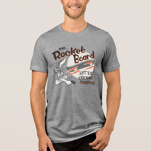 WILE E. COYOTE™ ACME Rocket Board Tri-Blend Shirt (Voorkant)