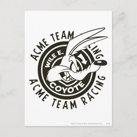 WILE E. COYOTE™ Acme Team Racing B/W Briefkaart (Voorkant)