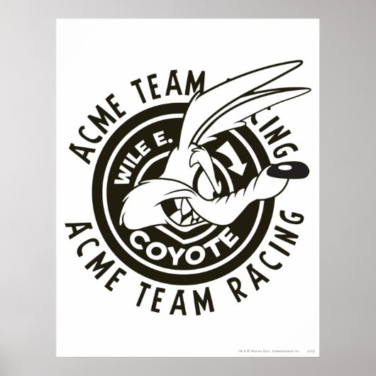 WILE E. COYOTE™ Acme Team Racing B/W Poster (Voorkant)