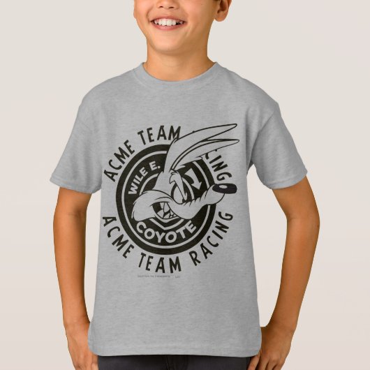 Wile E. Coyote Acme Team Racing B/W T-shirt (Voorkant)