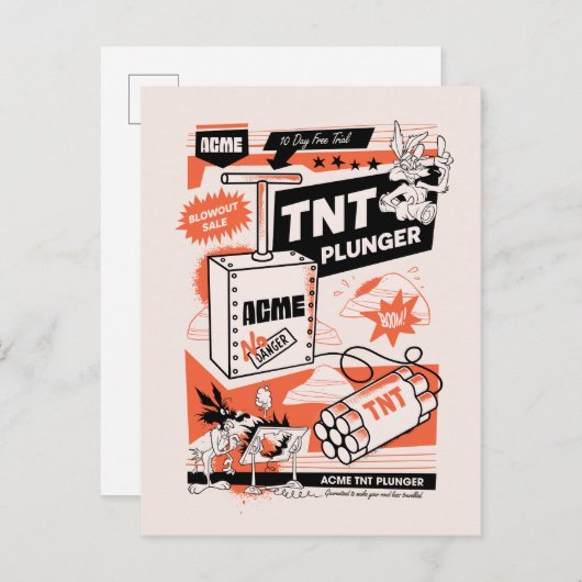 WILE E. COYOTE™ | ACME TNT Dynamite Plunger Briefkaart (Voorkant / Achterkant)