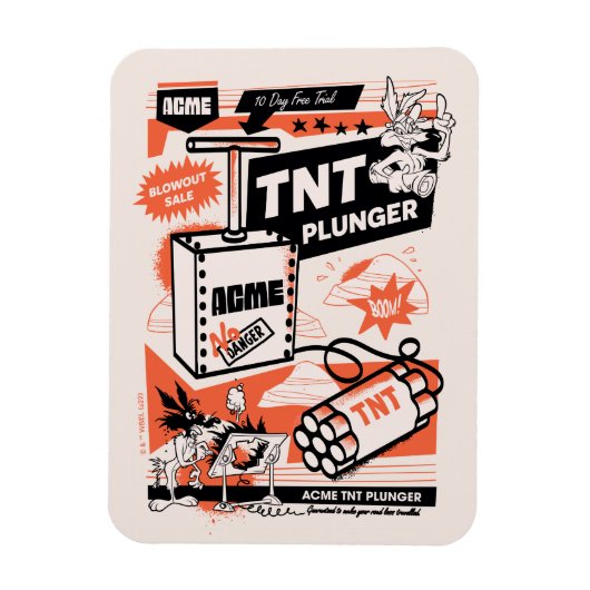 WILE E. COYOTE™ | ACME TNT Dynamite Plunger Magneet (Verticaal)
