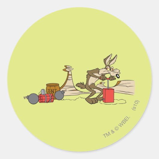 WILE E. COYOTE™ ACME TNT RONDE STICKER (Voorkant)