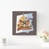 WILE E. COYOTE™ (carnivoor serieus) Vierkante Klok (Huis)