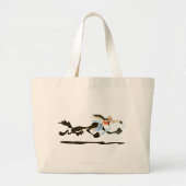 WILE E. COYOTE™ Chasing diner Grote Tote Bag (Voorkant)