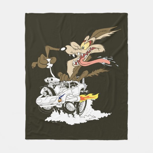 WILE E. COYOTE™ Crazy Driver Fleece Deken (Voorkant)