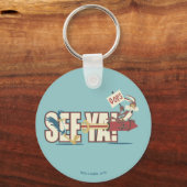 Wile E. Coyote die op een raket voorbij ROAD RUNNE Sleutelhanger (Voorkant)