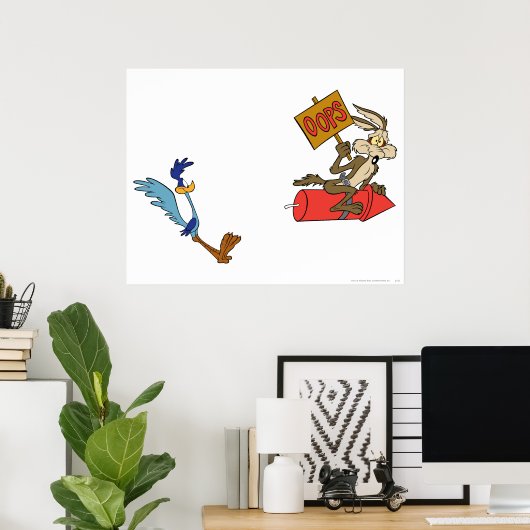 WILE E. COYOTE™ en ROAD RUNNER™ ACME Rocket Poster (Thuiskantoor)