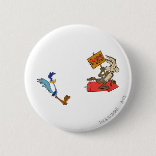 WILE E. COYOTE™ en ROAD RUNNER™ ACME Rocket Ronde Button 5,7 Cm