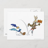 WILE E. COYOTE™ en ROAD RUNNER™ Pogo Stick Briefkaart (Voorkant / Achterkant)