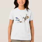 WILE E. COYOTE™ en ROAD RUNNER™ Pogo Stick Tri-Blend Shirt (Voorkant)