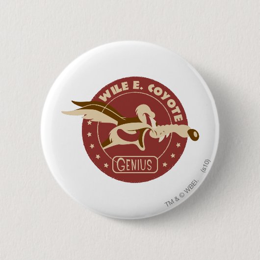 Wile E. Coyote Genius Ronde Button 5,7 Cm (Voorkant)