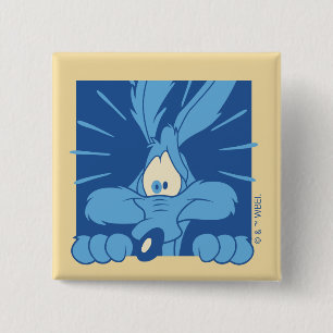 WILE E. COYOTE™ Geschokte Gezichtsuitdrukking Vierkante Button 5,1 Cm