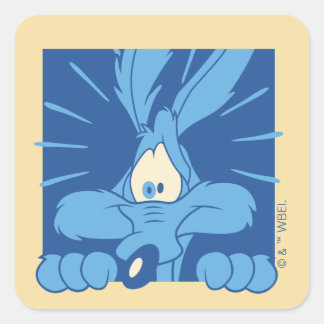 WILE E. COYOTE™ Geschokte Gezichtsuitdrukking Vierkante Sticker