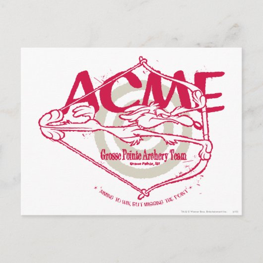 WILE E. COYOTE™ Grosse Pointe Archery Team Briefkaart (Voorkant)