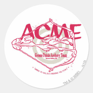 WILE E. COYOTE™ Grosse Pointe Archery Team Ronde Sticker