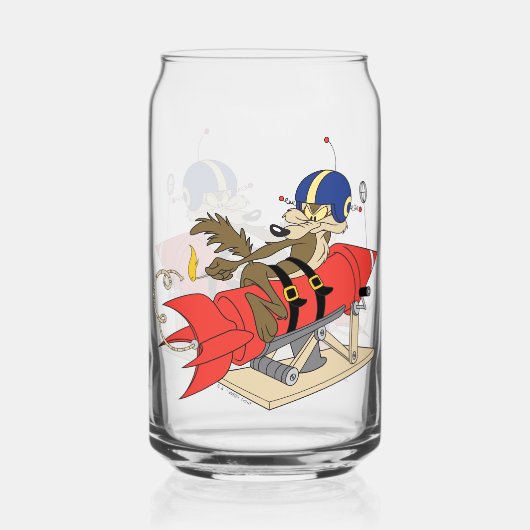 WILE E. COYOTE™ lanceert rode raket Blikvorm Glas (Achterkant)