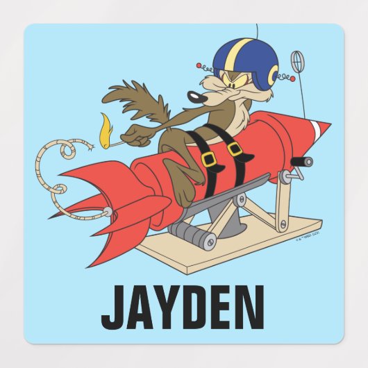 WILE E. COYOTE™ lanceert rode raket | Naam toevoeg Labels (Design 2)