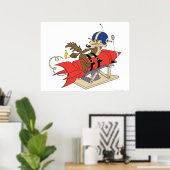 Wile E. Coyote Lanceert Rode Raket Poster (Thuiskantoor)