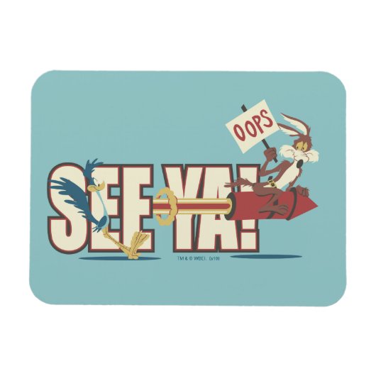 Wile E. Coyote Rocketing Past ROAD RUNNER™ Magneet (Horizontaal)