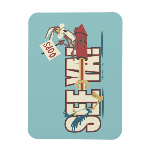 Wile E. Coyote Rocketing Past ROAD RUNNER™ Magneet (Verticaal)