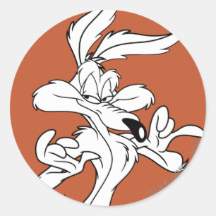 WILE E. COYOTE™ tevreden kijkend Ronde Sticker