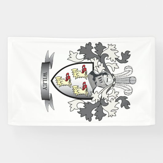 Wiley Family Crest Coat of Arms Spandoek (Horizontaal)