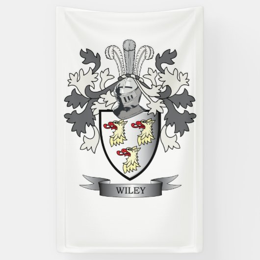 Wiley Family Crest Coat of Arms Spandoek (Verticaal)