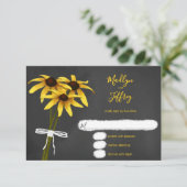Wilflbloemen van het zwarte Eyed Susan-alkboard RSVP Kaartje (Staand voorkant)