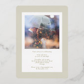 Wilflower Bewerkbaar 1e Jubileum Sage en Gold Folie Uitnodiging (Achterkant)