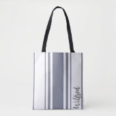 Wilfred Minimalistische Strepen Monogram Tote Bag (Voorkant)