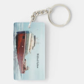 Wilfred Sykes 50 jaar rechthoek acrylsleutelketen Sleutelhanger (achterkant)