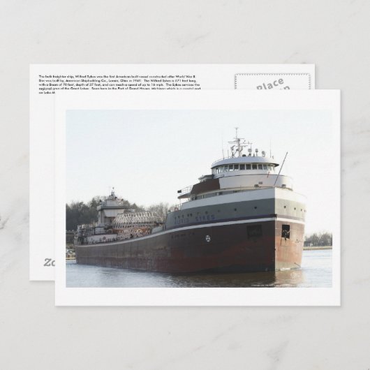 WILFRED SYKES BULK FREIGHTER BRIEFKAART (Voorkant / Achterkant)