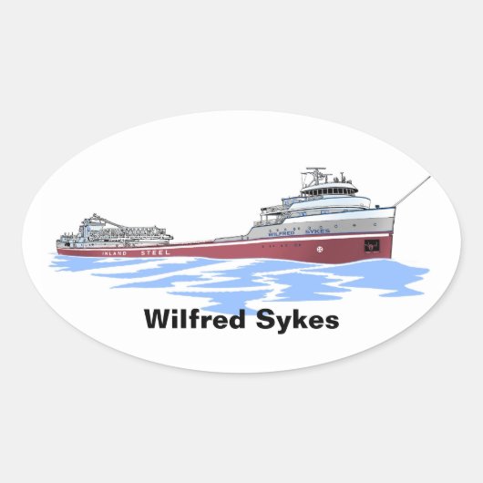 Wilfred Sykes ontloader Inland Ovale Sticker (Voorkant)