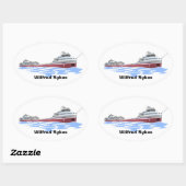 Wilfred Sykes ontloader Inland Ovale Sticker (Vel)