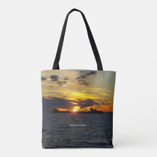 Wilfred Sykes Sunset over de canvas tas (Achterkant)