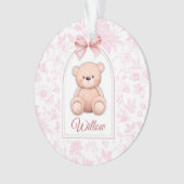 wilg | Aangepaste Roze Teddybeer Nursery Design Ornament (voorkant)