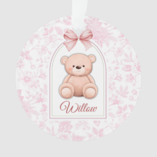 wilg   Aangepaste Roze Teddybeer Nursery Design Ornament