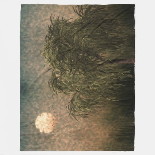 Wilg bij zonsondergang fleece deken (Voorkant)