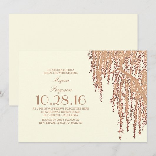 Wilgboomelegant vrijgezellenfeest in de openlucht kaart (Voorkant / Achterkant)