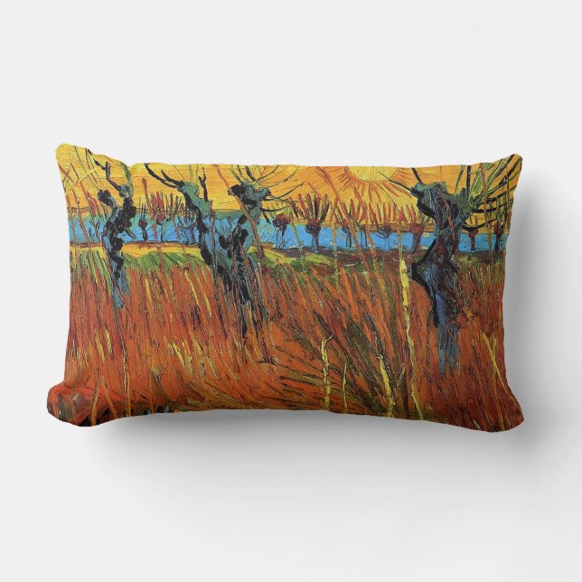 Wilgen bij zonsondergang door Vincent van Gogh. Kussen (Voorkant)