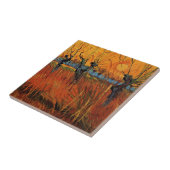 Wilgen bij zonsondergang door Vincent van Gogh Tegeltje (Zijkant)