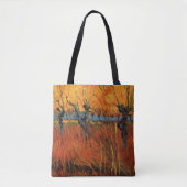 Wilgen bij zonsondergang van Vincent van Gogh Tote Bag (Voorkant)