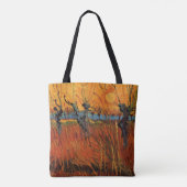 Wilgen bij zonsondergang van Vincent van Gogh Tote Bag (Achterkant)
